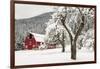 Fresh Snow on Red Barn Near Salmo, British Columbia, Canada-Chuck Haney-Framed Photographic Print