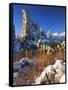 Fresh Snow on Tufa Formations & Cattails at Sunrise, Mono Lake, Inyo National Forest, CA-Scott T. Smith-Framed Stretched Canvas