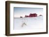 Fresh Snow Surrounds the Typical Fishermen Houses Called Rorbu in Winter, Eggum-Roberto Moiola-Framed Photographic Print