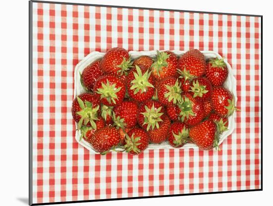 Fresh Strawberries in Cardboard Punnet-Kröger & Gross-Mounted Photographic Print