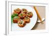 Fresh Sushi Traditional Japanese Food on Table-ilolab-Framed Photographic Print