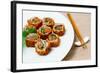 Fresh Sushi Traditional Japanese Food on Table-ilolab-Framed Photographic Print