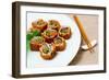 Fresh Sushi Traditional Japanese Food on Table-ilolab-Framed Photographic Print