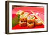 Fresh Sushi Traditional Japanese Food on the Table-ilolab-Framed Photographic Print
