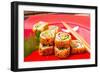 Fresh Sushi Traditional Japanese Food on the Table-ilolab-Framed Photographic Print