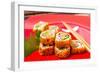 Fresh Sushi Traditional Japanese Food on the Table-ilolab-Framed Photographic Print