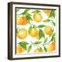 Fresh Tangerines with Green Leaves-Maria Mirnaya-Framed Art Print