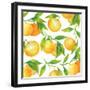 Fresh Tangerines with Green Leaves-Maria Mirnaya-Framed Art Print