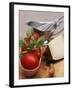 Fresh Tomatoes, Basil and Piece of Cheese, Sauce-Boat-null-Framed Photographic Print