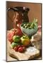 Fresh Tomatoes, Olives, Bread, Salt and Terracotta Jug-Foodcollection-Mounted Photographic Print