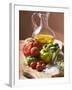 Fresh Tomatoes, Olives, Salt and Olive Oil-null-Framed Photographic Print