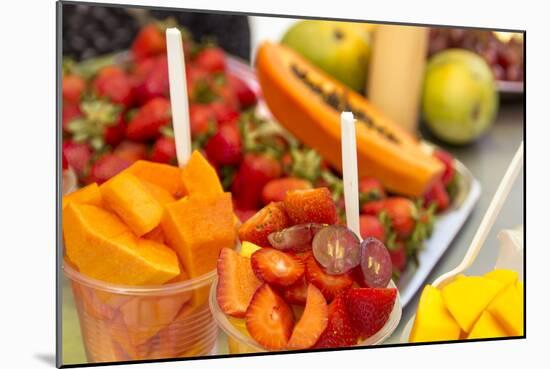 Fresh tropical fruit for sale in historic Cartagena, Colombia.-Jerry Ginsberg-Mounted Photographic Print