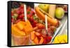 Fresh tropical fruit for sale in historic Cartagena, Colombia.-Jerry Ginsberg-Framed Stretched Canvas