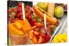 Fresh tropical fruit for sale in historic Cartagena, Colombia.-Jerry Ginsberg-Stretched Canvas