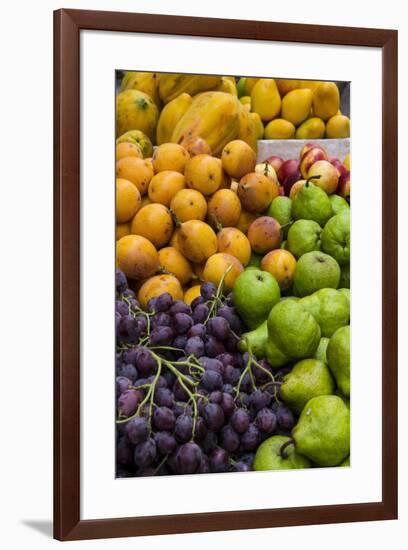 Fresh tropical fruit for sale in historic Cartagena, Colombia.-Jerry Ginsberg-Framed Premium Photographic Print