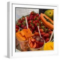 Fresh tropical fruit for sale in historic Cartagena, Colombia.-Jerry Ginsberg-Framed Photographic Print