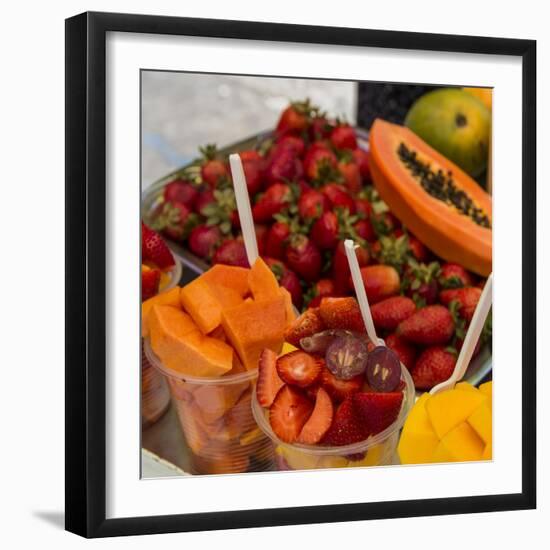 Fresh tropical fruit for sale in historic Cartagena, Colombia.-Jerry Ginsberg-Framed Premium Photographic Print