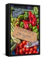 Fresh vegetable market, Bayeux, Normandy, France-Lisa S. Engelbrecht-Framed Stretched Canvas