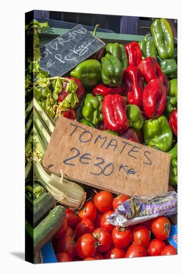 Fresh vegetable market, Bayeux, Normandy, France-Lisa S. Engelbrecht-Stretched Canvas