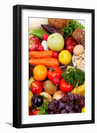 Fresh Vegetables, Fruits and Other Foodstuffs. Shot in a Studio.-prometeus-Framed Premium Photographic Print