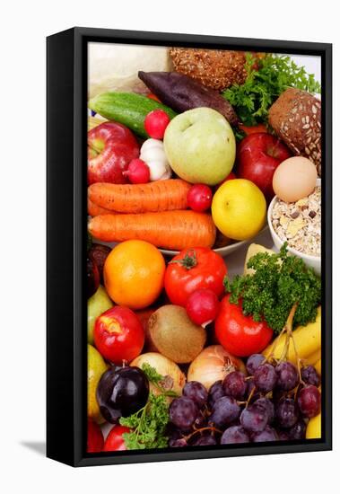 Fresh Vegetables, Fruits and Other Foodstuffs. Shot in a Studio.-prometeus-Framed Stretched Canvas