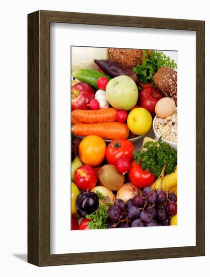 Fresh Vegetables, Fruits and Other Foodstuffs. Shot in a Studio.-prometeus-Framed Photographic Print