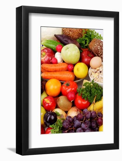 Fresh Vegetables, Fruits and Other Foodstuffs. Shot in a Studio.-prometeus-Framed Photographic Print