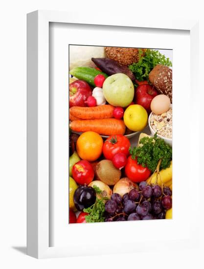 Fresh Vegetables, Fruits and Other Foodstuffs. Shot in a Studio.-prometeus-Framed Photographic Print