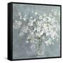 Fresh White Bouquet Gray Crop-Danhui Nai-Framed Stretched Canvas