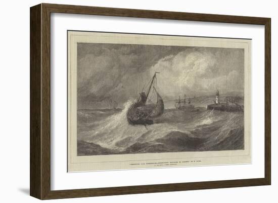 Freshening Gale, Scarborough, Fishing-Boats Returning to Harbour, in the Royal Academy Exhibition-Edwin Hayes-Framed Giclee Print