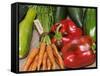 Freshly Harvested Home Grown Organic Vegetables with Organic Label, UK-Gary Smith-Framed Stretched Canvas