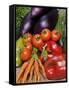 Freshly Harvested Home Grown Organic Vegetables with Organic Label, UK-Gary Smith-Framed Stretched Canvas