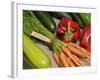 Freshly Harvested Home Grown Organic Vegetables with Organic Label, UK-Gary Smith-Framed Photographic Print