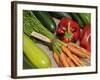 Freshly Harvested Home Grown Organic Vegetables with Organic Label, UK-Gary Smith-Framed Photographic Print