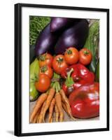 Freshly Harvested Home Grown Organic Vegetables with Organic Label, UK-Gary Smith-Framed Photographic Print