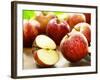 Freshly Washed Red Apples, Whole and Halved-null-Framed Photographic Print