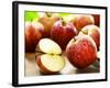 Freshly Washed Red Apples, Whole and Halved-null-Framed Photographic Print