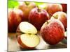 Freshly Washed Red Apples, Whole and Halved-null-Mounted Photographic Print