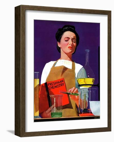 "Freshmen Chemistry," May 4, 1940-John Hyde Phillips-Framed Premium Giclee Print