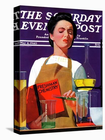 "Freshmen Chemistry," Saturday Evening Post Cover, May 4, 1940-John Hyde Phillips-Stretched Canvas