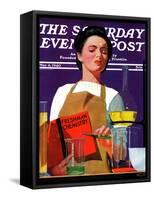 "Freshmen Chemistry," Saturday Evening Post Cover, May 4, 1940-John Hyde Phillips-Framed Stretched Canvas