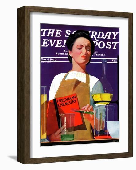 "Freshmen Chemistry," Saturday Evening Post Cover, May 4, 1940-John Hyde Phillips-Framed Giclee Print