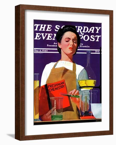 "Freshmen Chemistry," Saturday Evening Post Cover, May 4, 1940-John Hyde Phillips-Framed Giclee Print