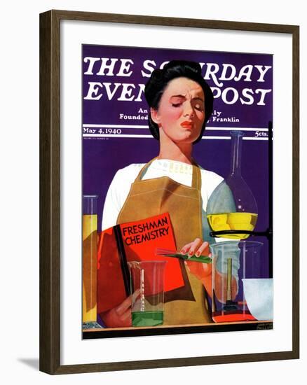 "Freshmen Chemistry," Saturday Evening Post Cover, May 4, 1940-John Hyde Phillips-Framed Giclee Print