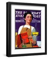 "Freshmen Chemistry," Saturday Evening Post Cover, May 4, 1940-John Hyde Phillips-Framed Giclee Print