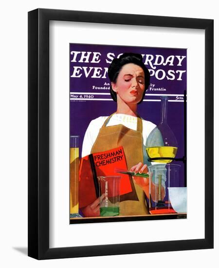 "Freshmen Chemistry," Saturday Evening Post Cover, May 4, 1940-John Hyde Phillips-Framed Giclee Print