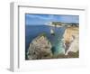 Freshwater Bay and Chalk Cliffs of Tennyson Down, Isle of Wight, England, United Kingdom, Europe-Roy Rainford-Framed Photographic Print