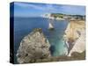 Freshwater Bay and Chalk Cliffs of Tennyson Down, Isle of Wight, England, United Kingdom, Europe-Roy Rainford-Stretched Canvas