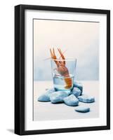 Freshwater Crayfish in a Glass of Water-Tim Thiel-Framed Photographic Print