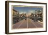 Fresno, CA View - North on Broadway from Tulare St.-Lantern Press-Framed Art Print